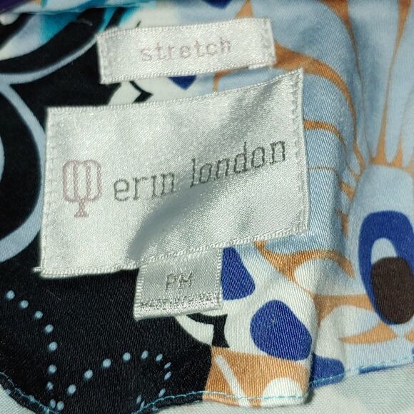 Erin London turqiouse black floral print blazer jacket  Sz PM - Picture 5 of 5